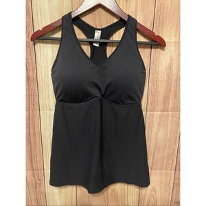 Flexees Large Fat Free Dressing Racer Back Tank Black 4166